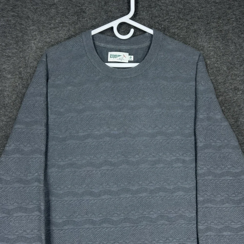 Wellen Sweater Men's XL Gray‎ Extra fine Merino Wool Blend Crewneck